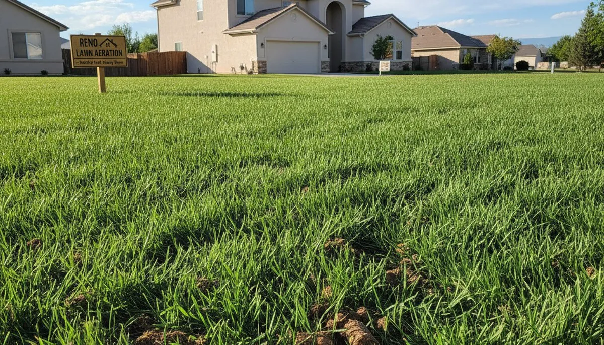 Healthy Reno NV lawn showing strong recovery after professional aeration by Chop Chop Landscaping